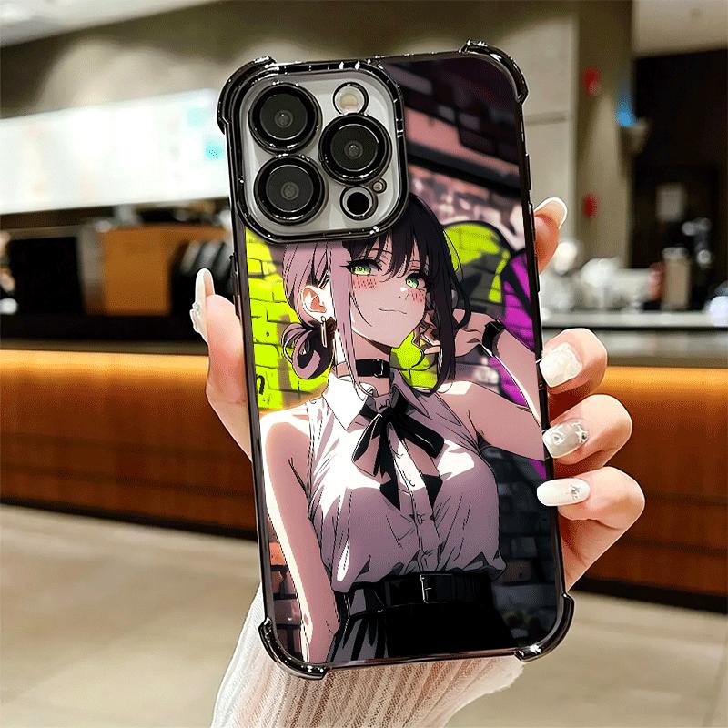 Anime Character R-Reze CSM Soft Phone Case For iPhone 15 16 17 Air 14 Pro Max 16E Plus 13 12 Mini Plating Anti-Fall Fundas