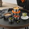 Rectangle/round Food Storage Container Stainless Steel Snack Containers Fresh-keeping Box  Picnic