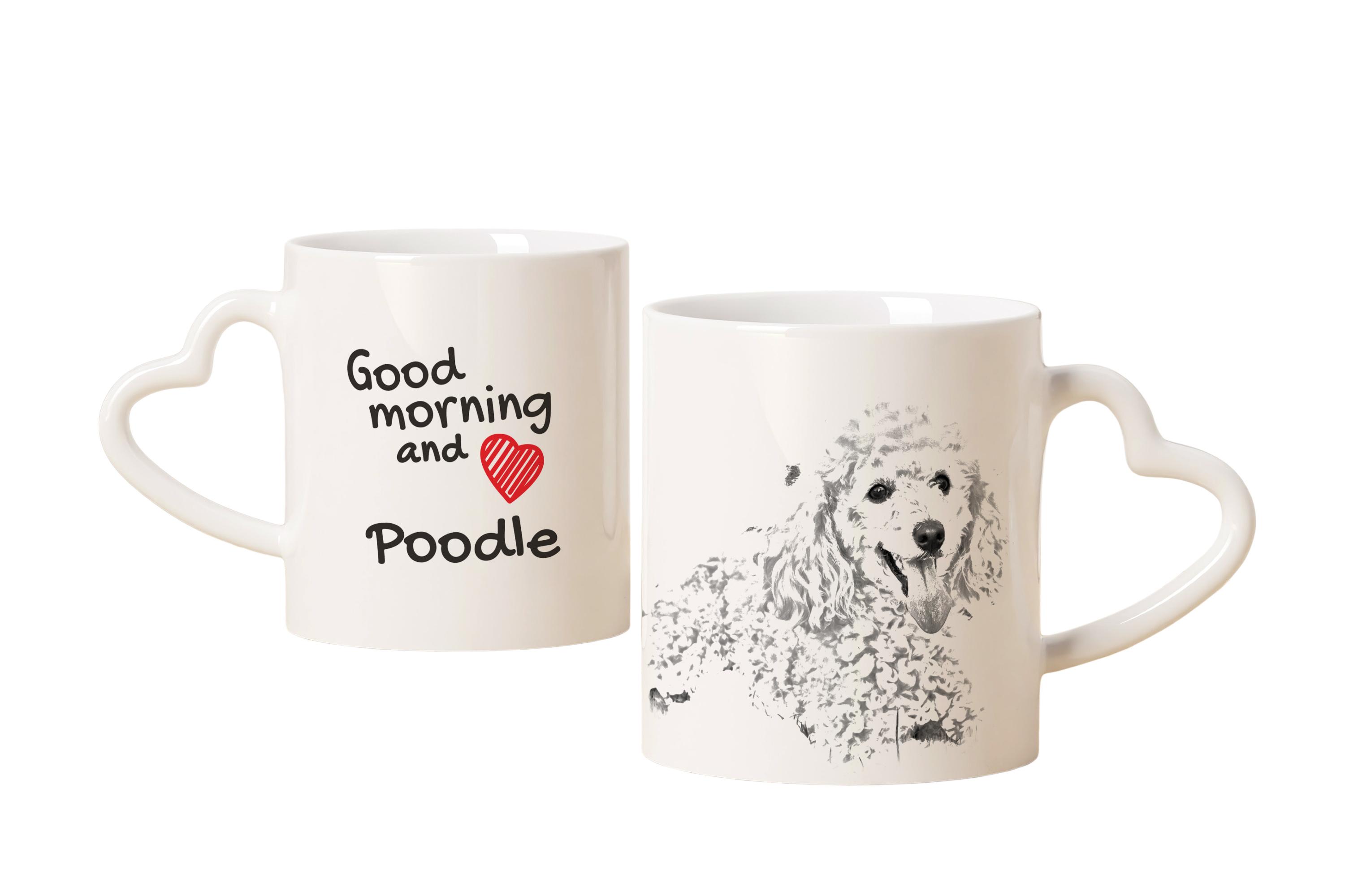 

Poodle - cup with a dog, adorable cup with a heart-shaped handle, universal gift from the Art-Dog brand