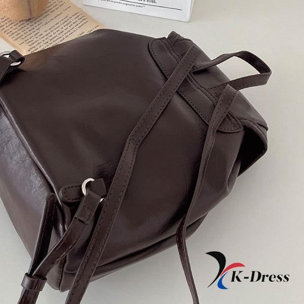 Rucksack mit Kordelzug, glänzende Tasche, Mini-Riemen, Leder, Mini-Tasche