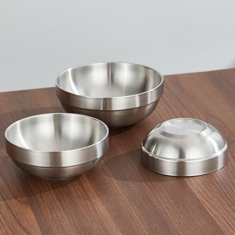 ZISIZ Korean Stainless Steel Anti-Scald Double-Layer Bowl