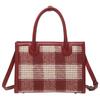 Velvet Houndstooth Handbag for Women 2024 Spring/summer Red Bridal Bag Qixi Festival Gift Mom Tote Wedding Bag