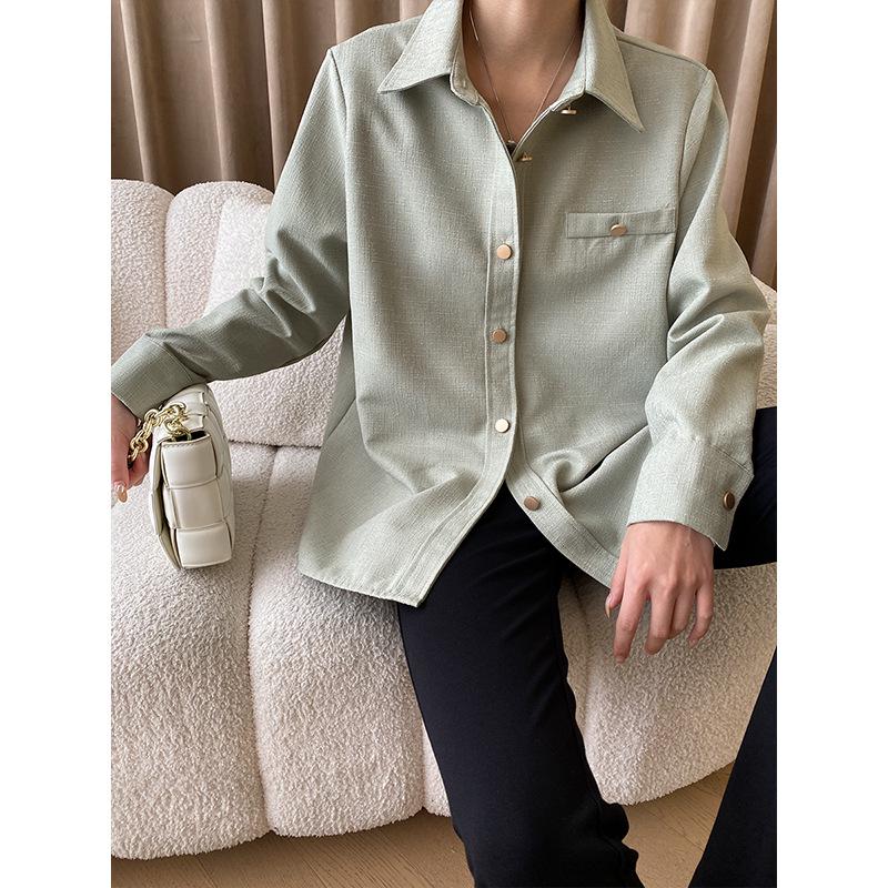 

Куртка Sinan Textured Gold Button French Commuter Jacket — выпуск осень/зима 2024 г. (SN5005) Medium зелёный