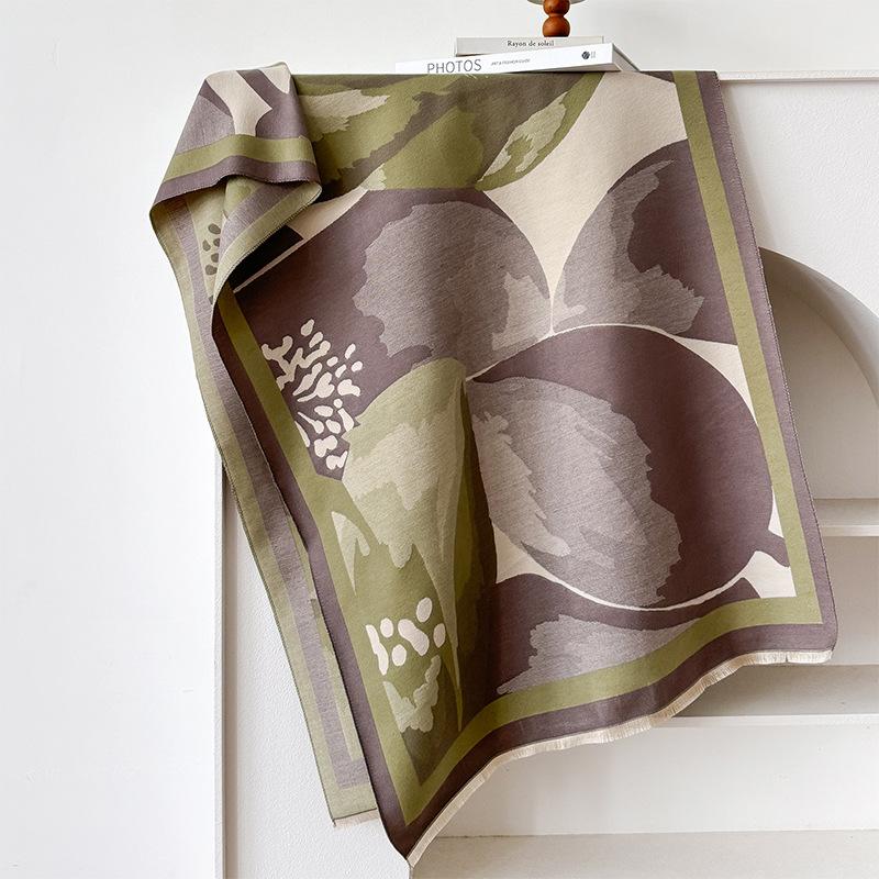 

Niche Simple Style Теплый утолщенный шарф Женский зимний Advanced Sense Большой платок Студенческий шарф Женский 185cm зелёный