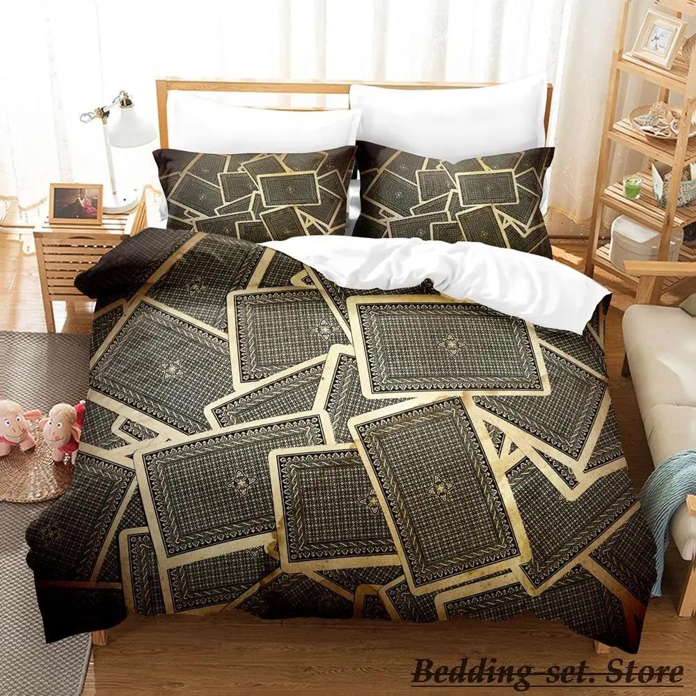 HIGH CARD Poker Bedding Set Single Twin Full Queen King Size Anime Duvet Cover for Adult Kid Bedroom