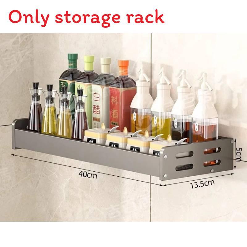 Wall Mounted Aluminum Multilayer Spice Organizer For Home Kitchen
