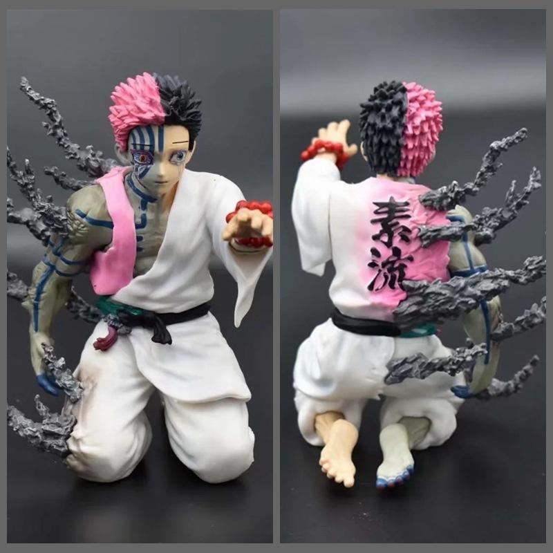 Demon Slayer Twelve Kizuki Anime Figures Gk Akaza Confession Before Death Decoration Model Half Human Half Ghost Kids Toys Gifts