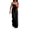 Wide Leg Overalls For Women Casual Loose Sleeveless Print Button Long Pant Romper Jumpsuit With Pockets