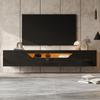 TV Schank, Lowboard Hochglanz hängend LED, TV Board Fernseherschank Falttür, TV-Ständer Wandmontierte TV-Regale 180cm Wohnzimmer, Esszimmer,