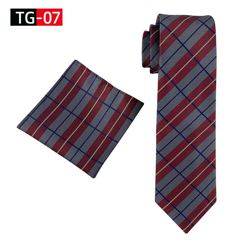 2025 New Elegant British Plaid Men's Tie and Pocket Square Set