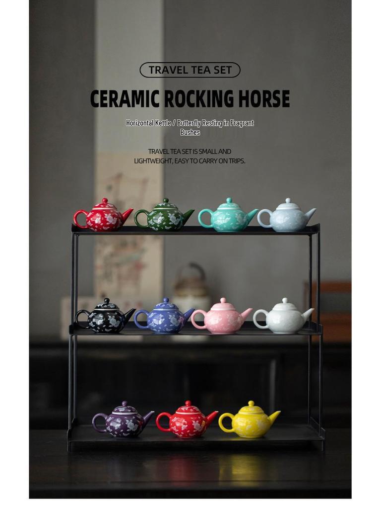 Red Xishi Ceramic Tea Pot - Elegant Chinese Style for Women, Single-Serve, Colored Glaze Design