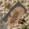 1pc Capybara & Bubble Tea Print Beach Towel, Fun Quirky Design, Soft Lightweight Towel Ideal for Swimming, Camping, Bathing