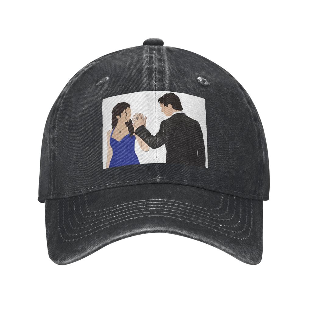 The Vampire Diaries Damon Salvatore And Elena Denim Fabric Cap Casual Baseball Caps Adjustable Hat Summer Unisex Baseball Hats