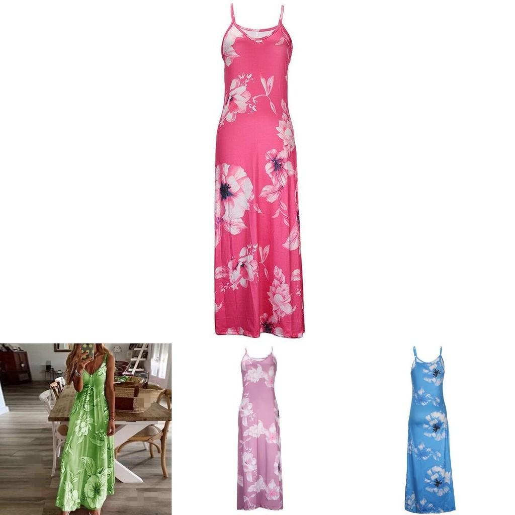 Women's Oversized Floral Printed Sleeveless Maxi Dress For Summer Holidays