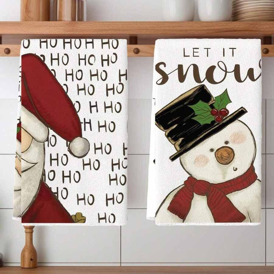 1pc/2pc/4pc/pack Christmas Scrub Sponge Creative Kitchen Dish Cloth Festive Cleaning Decor for Home & Table Kitchen Dish Towel Xmas Cleaning Supplies