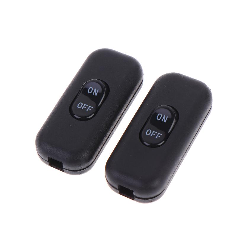 2Pcs Black Inline Cord Switch 250V 6A On/Off Lamp Control Appliance Switch Rocker For Table Lamp Desk Bed Led Lights