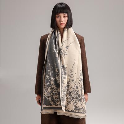 Versione coreana letteratura vegetale stampa rosa alto senso donna imitazione cashmere sciarpa calda scialle sciarpa