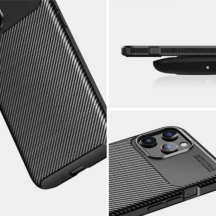 Coque de protection - Silicone - iPhone 12 Pro Max - Antichoc - Anti-rayures - Noir