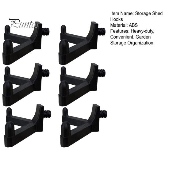 6Pcs Storage Shed Hooks for Suncast/for Craftsman Shed Black J-shape Tool Hangers Plastic Shed Garden Organization Accessories for Garage Wall Shed