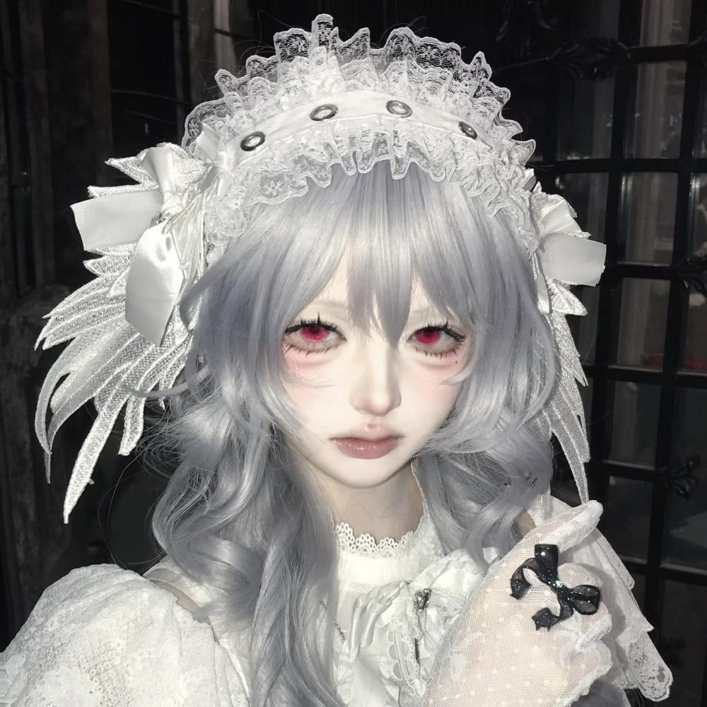 Jk Lolita Lace Headband Sweet Anime Maid Cosplay Headdress Gothic style Ruffled Hairband  Daily