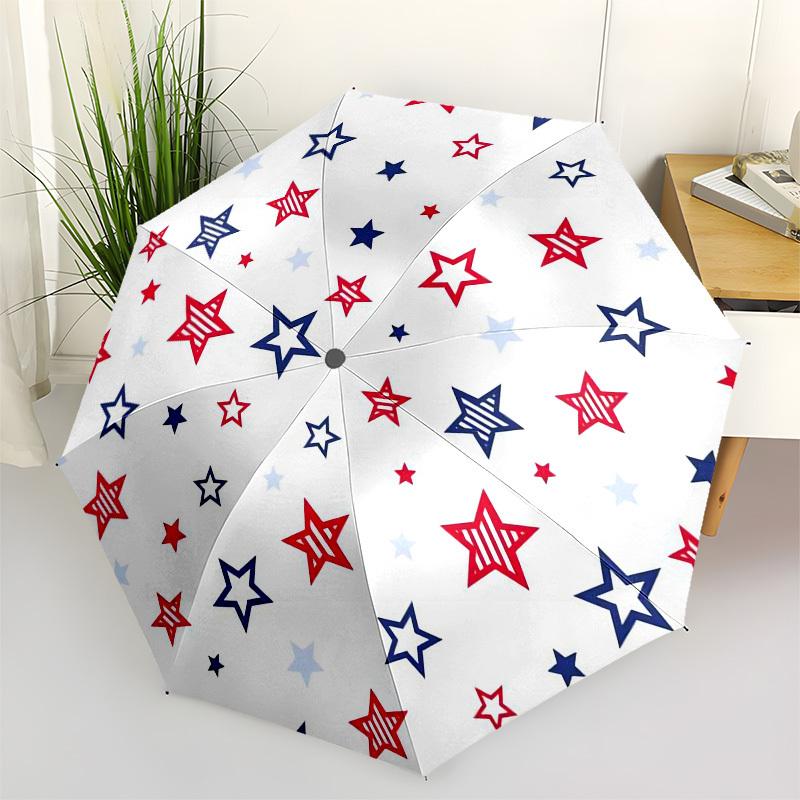 

1pc American Flag Pattern Umbrella with Plastic Handle,Vibrant Cartoon Pattern,Multi-functional UmbrellaPT260
