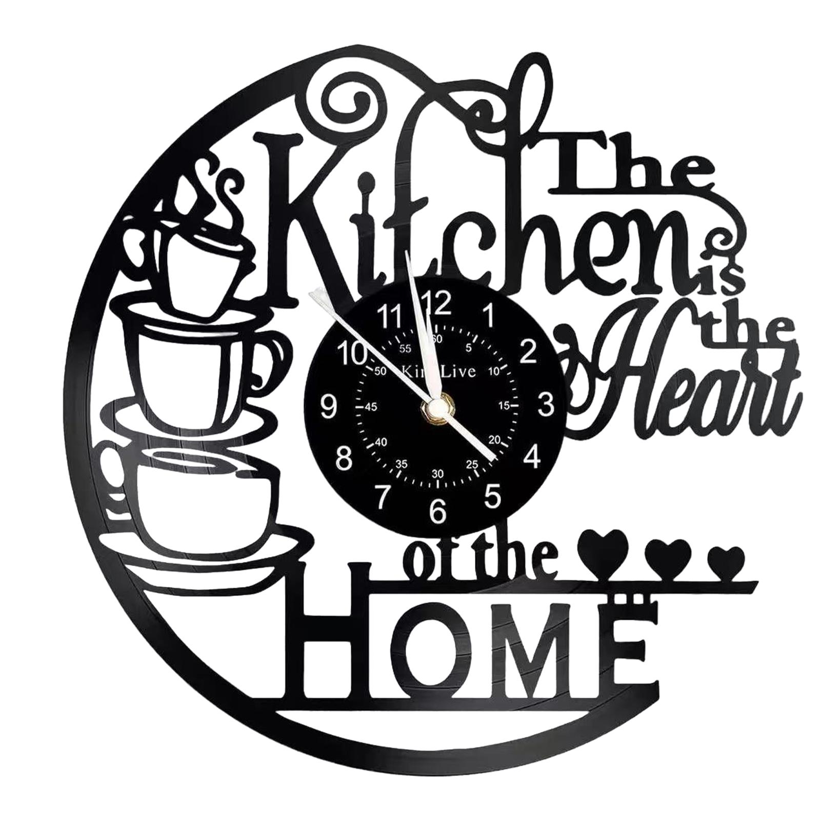 2025 Черные винтажные виниловые настенные часы Ретро шарм встречает современную функциональность Черные виниловые полые настенные часы