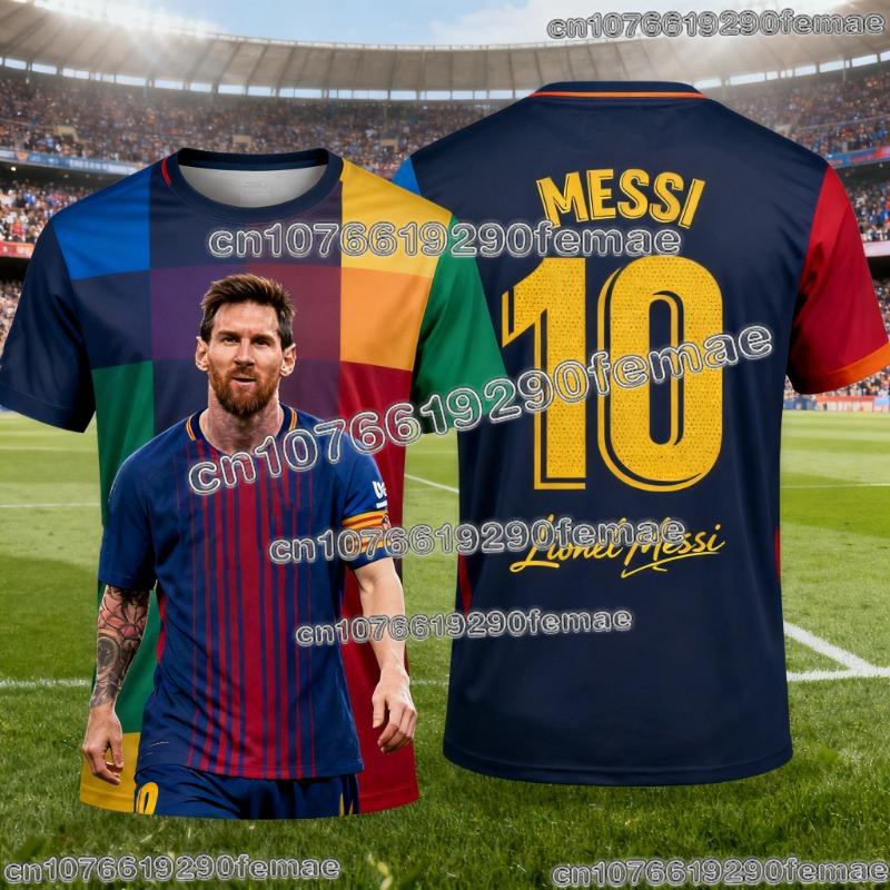 MESSI Superstar Graphic Print Football T-shirt 2026 Summer Men’s Fashion Commemorative Jersey Style Casual Sports Top