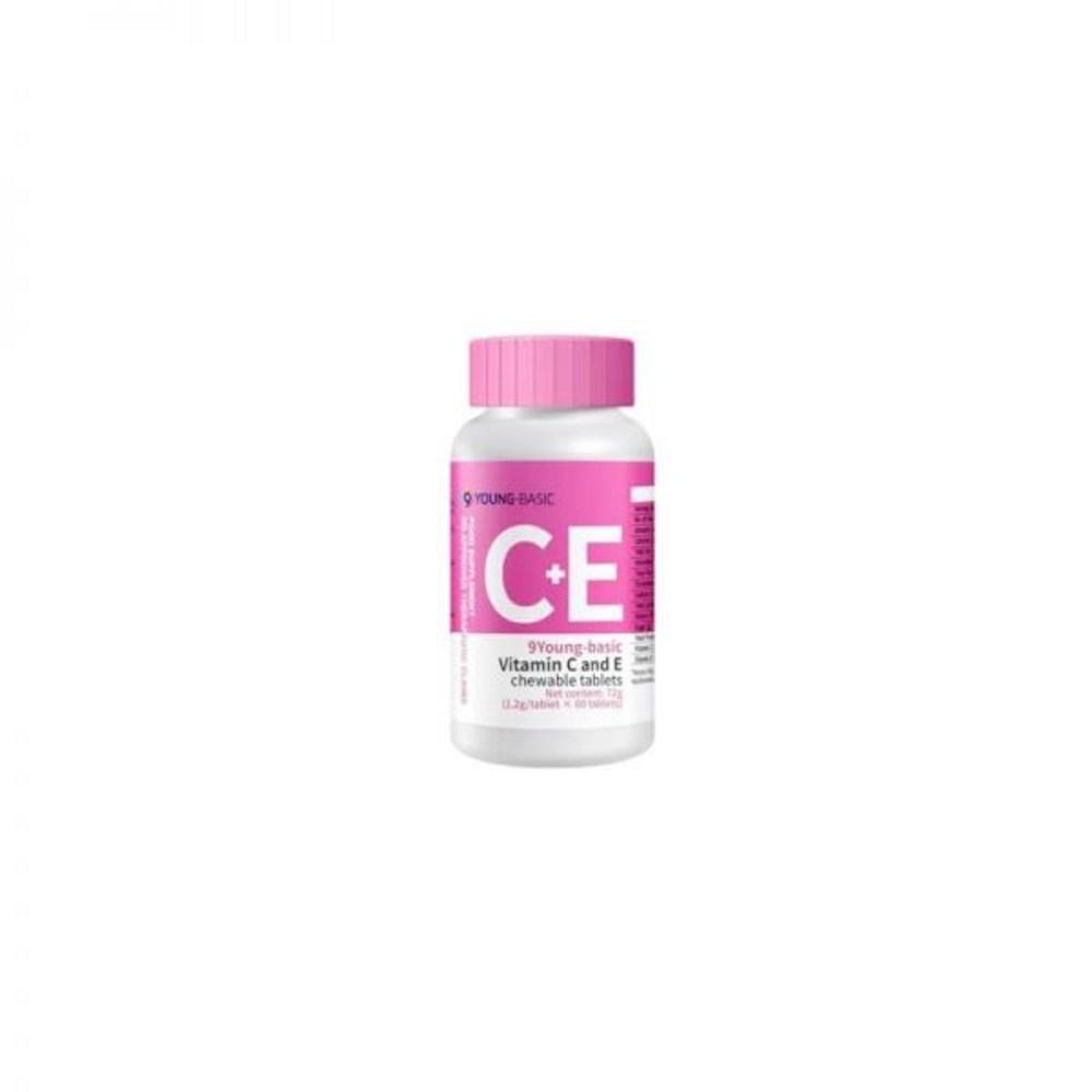 Premium Vitamin C + E Chewable Natural Supplement Dual Antioxidant Cardiovascular Immune System Orange Flavor 60 Tablets 1 Pcs