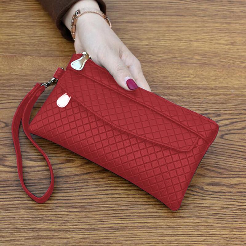 Women's Portable Fashion Wallet Pu Leather Hangbag Female Purses Coin Pocket Waterproof Phone Pocket For Ladies Bag