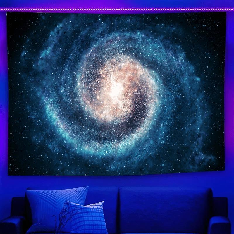 Ultraviolet Punk Cyberrobot Luminous Tapestry, Indoor Mood To Create Atmosphere, Psychedelic Luminous Art, Bedroom Decoration