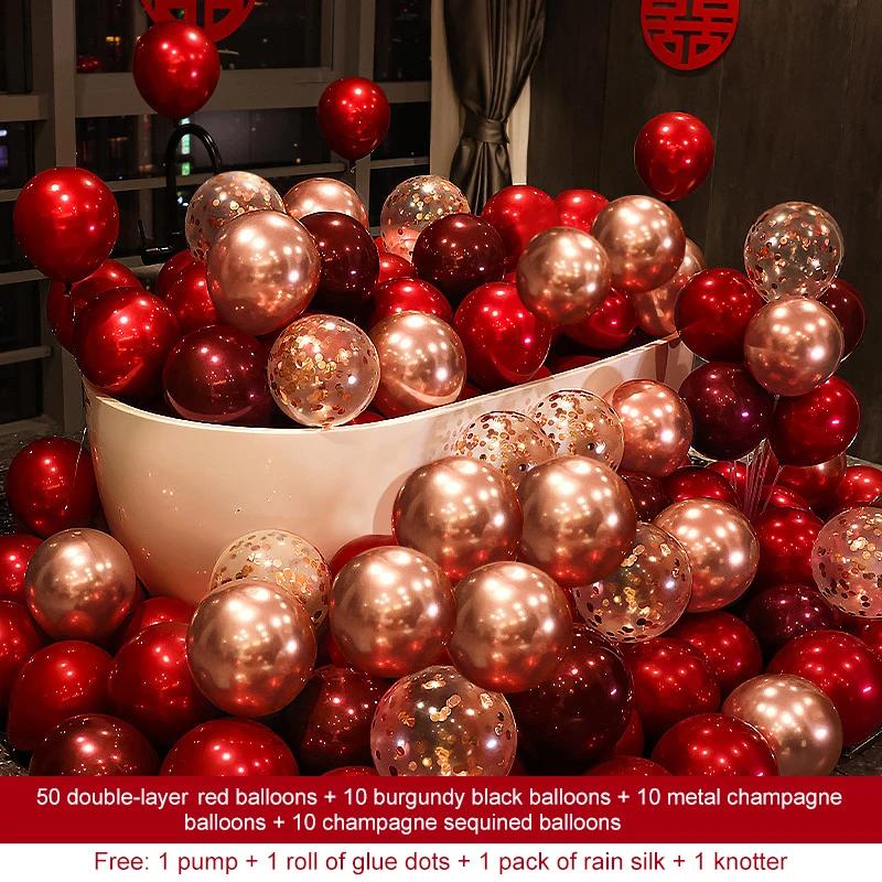 Red Thick Double Layer Latex Balloons, Chrome Balloons, Wedding Decorations, Birthday Party Supplies, others