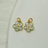 Collana con Ciondolo Fiore di Pesco Placcato Oro a Goccia d'Olio - Accessorio Gioiello DIY da Donna