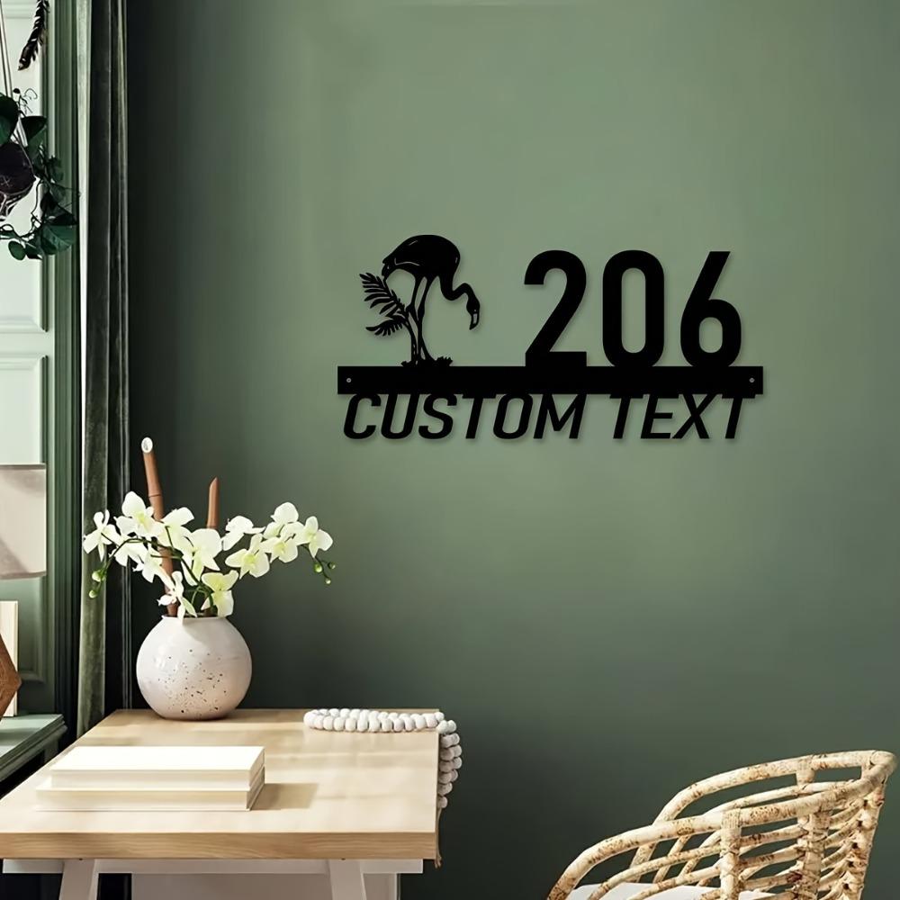Metall Wandkunst Flamingo Adressschild Hausnummer Wohnkultur Geschenk