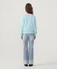 COVERNAT WOMAN Shirred V-Neck Knit Sky Blue