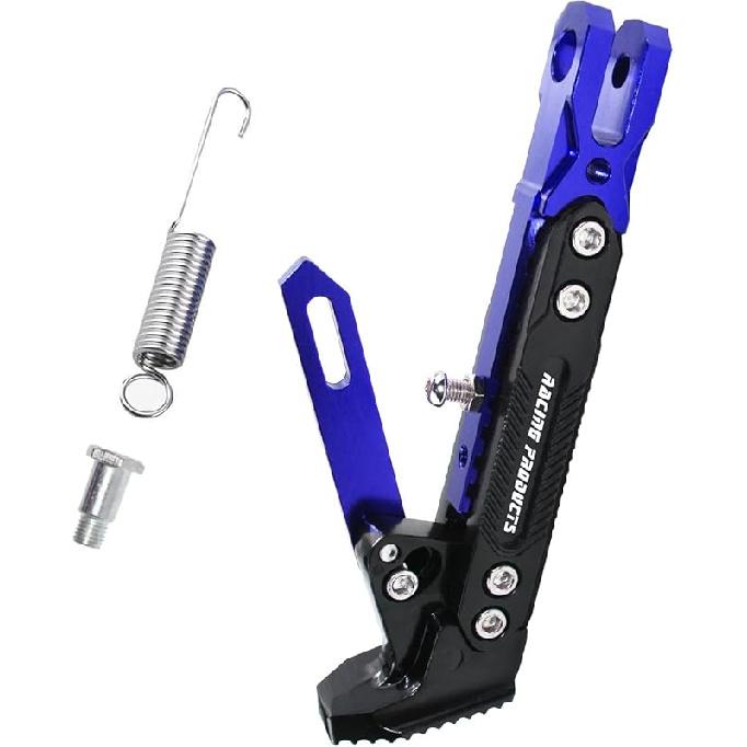 Motorcycle Universal Kickstand Adjustable Modified CNC Aluminum Alloy Adjustable Tripod Holder Kickstand Foot Side Support Stand Motor Scooter