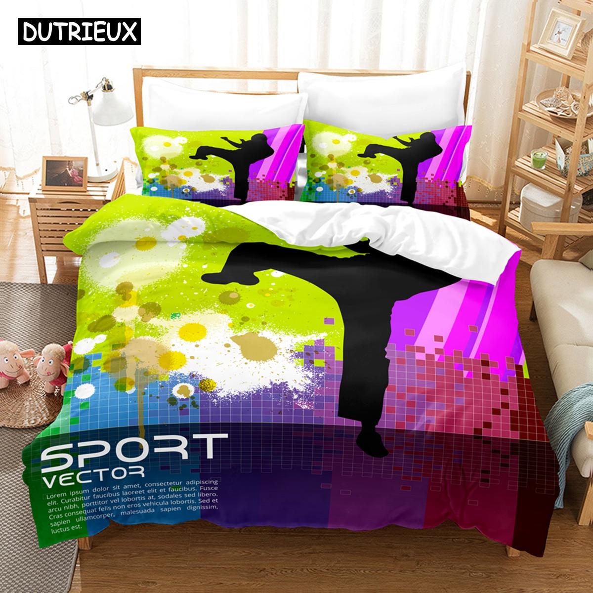 

Modern Lightweight 3D Chinese Kung Fu Sets With Bedclothes Bed Polyester Twin Full Queen King Quilt Comforter (quilt)-EU Single(135*200cm)3pcs