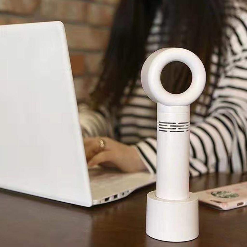 Handheld Bladeless Fan Handheld USB Rechargeable Cooling Safe Mini Eyelash Dryer Fan White