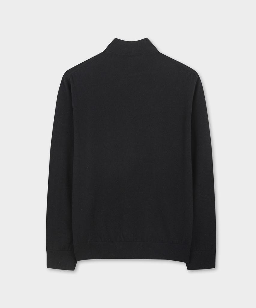 BROOKS BROTHERS Wool Cashmere Solid Half-Neck Sweater (Black) (Bbwumbf404)