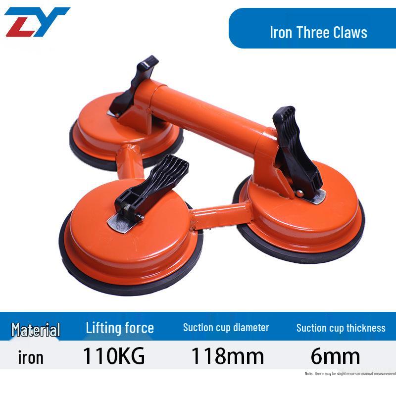 Heavy-Duty Double/Triple-Claw Iron Suction Lifter for Glass and Tile