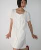RONRON Charming Puff Sleeve Button Dress White