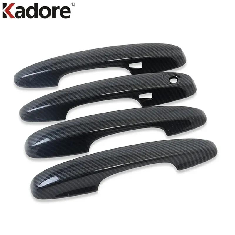 For Ford Focus      Carbon Fiber Car Door Handle Cover Trim Side Door Handles Bowl Cup Frame Accessories