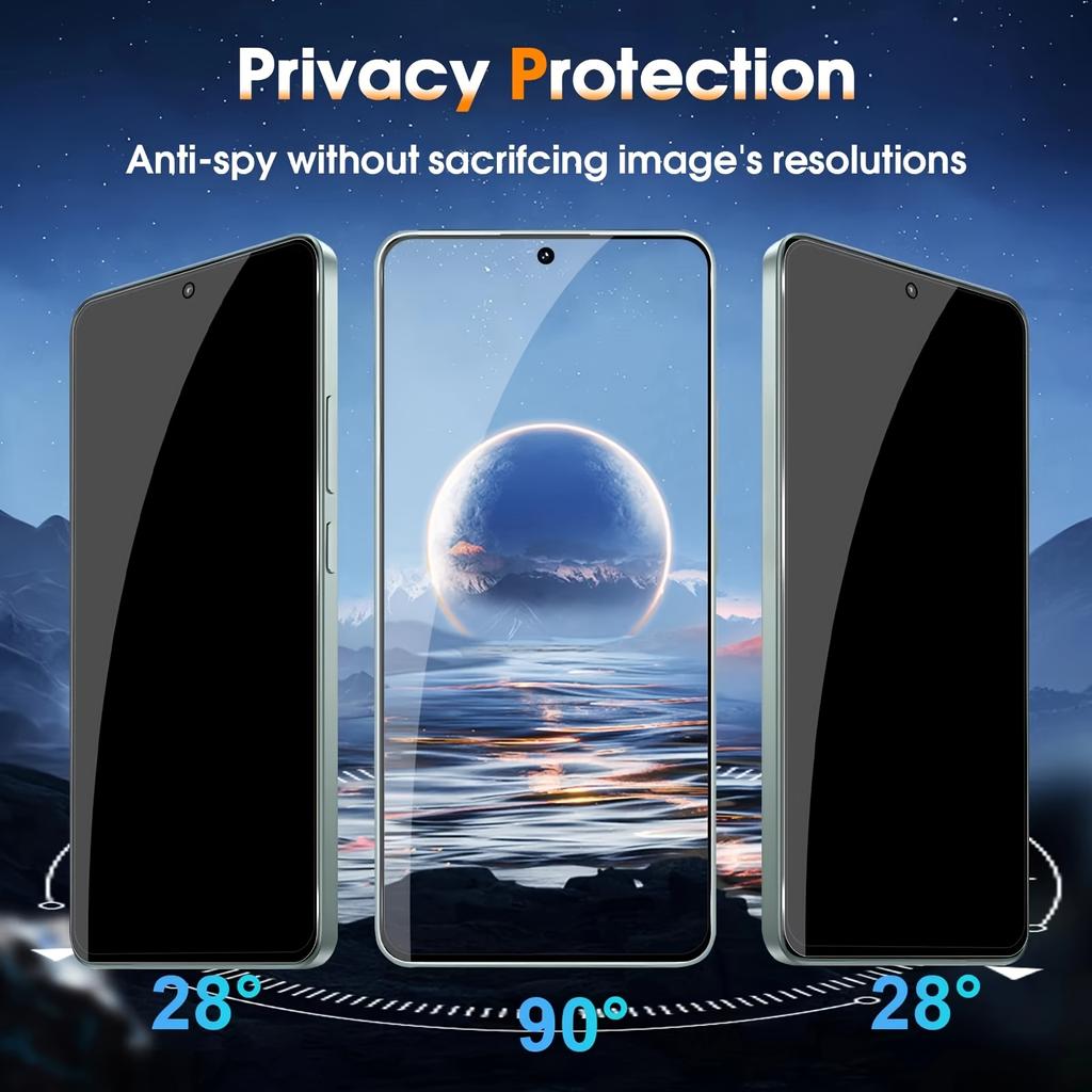 2pcs Privacy Tempered Glass For XiaoMi Redmi 14C 4G/5G REDMI 15C 4G Redmi 13C 12C 10C Anti-spy Screen Protector 9H Hardness Glass Film