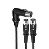 3Pin Splitter Cable 1 3Pin Female to 2 Female Y Cable Balanced Microphone Splitter Cord Sound Adapter 90 Degree