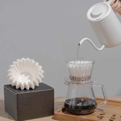 50PCS 155x45mm Papel de Filtro para Café de Goteo Preparado a Mano, Se Adapta al Goteador de Café B75 y a Goteador de Olas para 1-2 Tazas Papeles de Filtro para Café