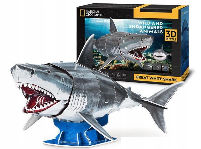 Cubic Fun Puzzle 3d National Endangered Animals Great White Shark Ds1098h