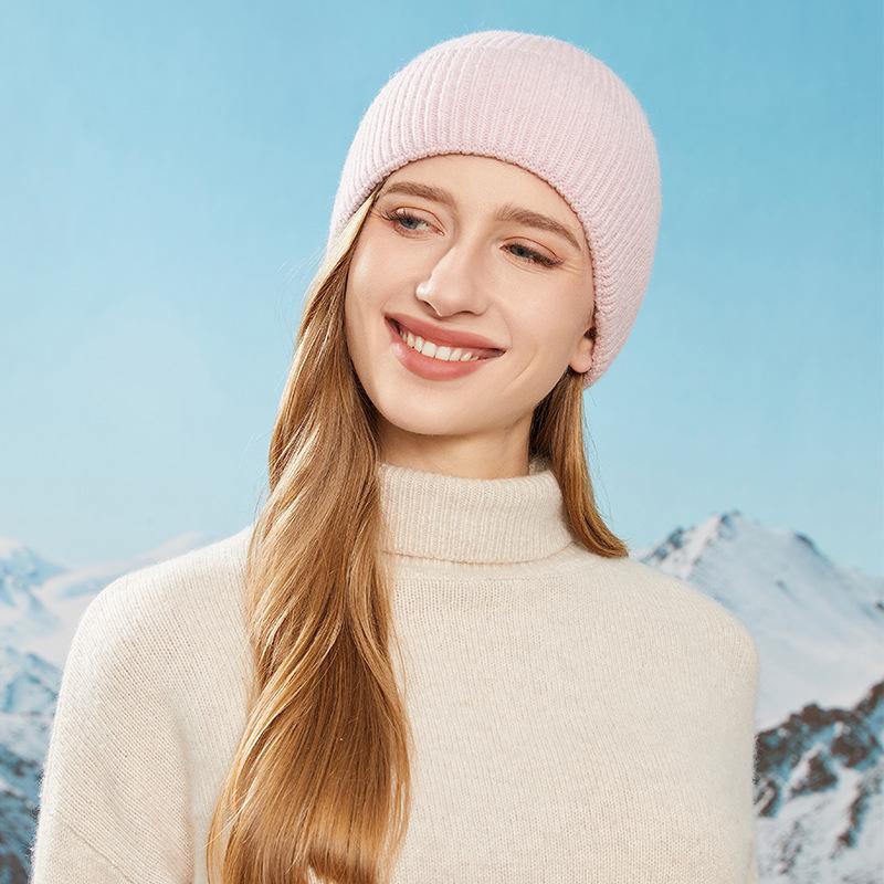 Sheep wool knitted hats men's and women's hats autumn and winter new hats cold winter hats integrated molding warm wool hats