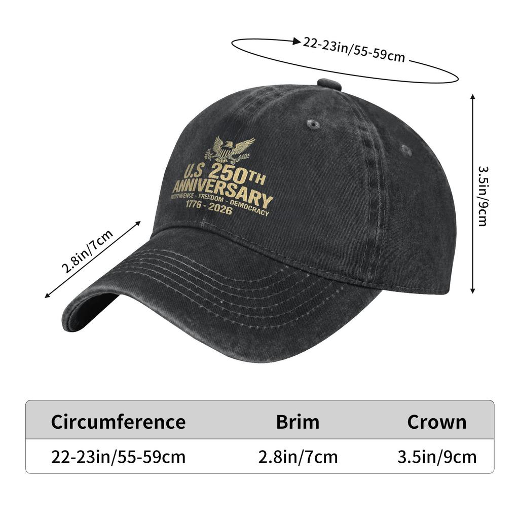 Men Women 250 Years American Anniversary Cap Wear Baseball Cap Vintage Trucker Hats Adjustable