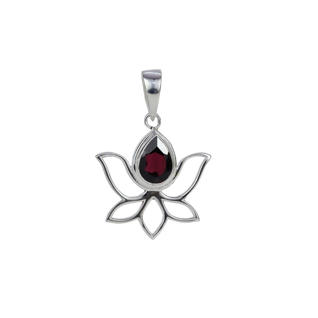 Pear Moonstone Pendant: Sparkling 925 Sterling Silver Lotus Jewelry