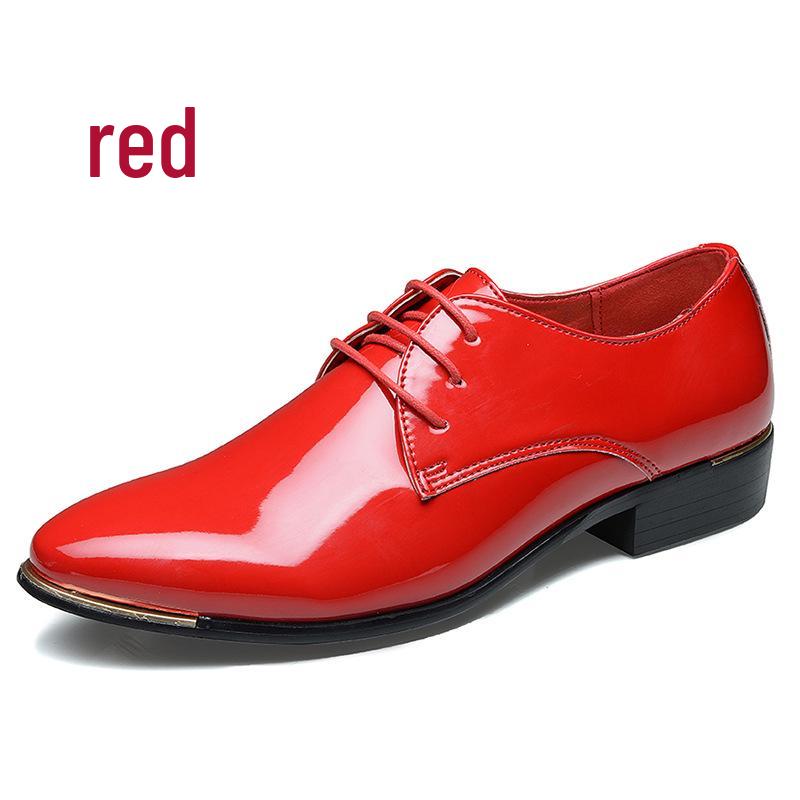 Men's Plus Size Leather Formal Shoes: Trendy Pointed Toe Wedding & Groom Style, Sizes 45-46, Korean Design