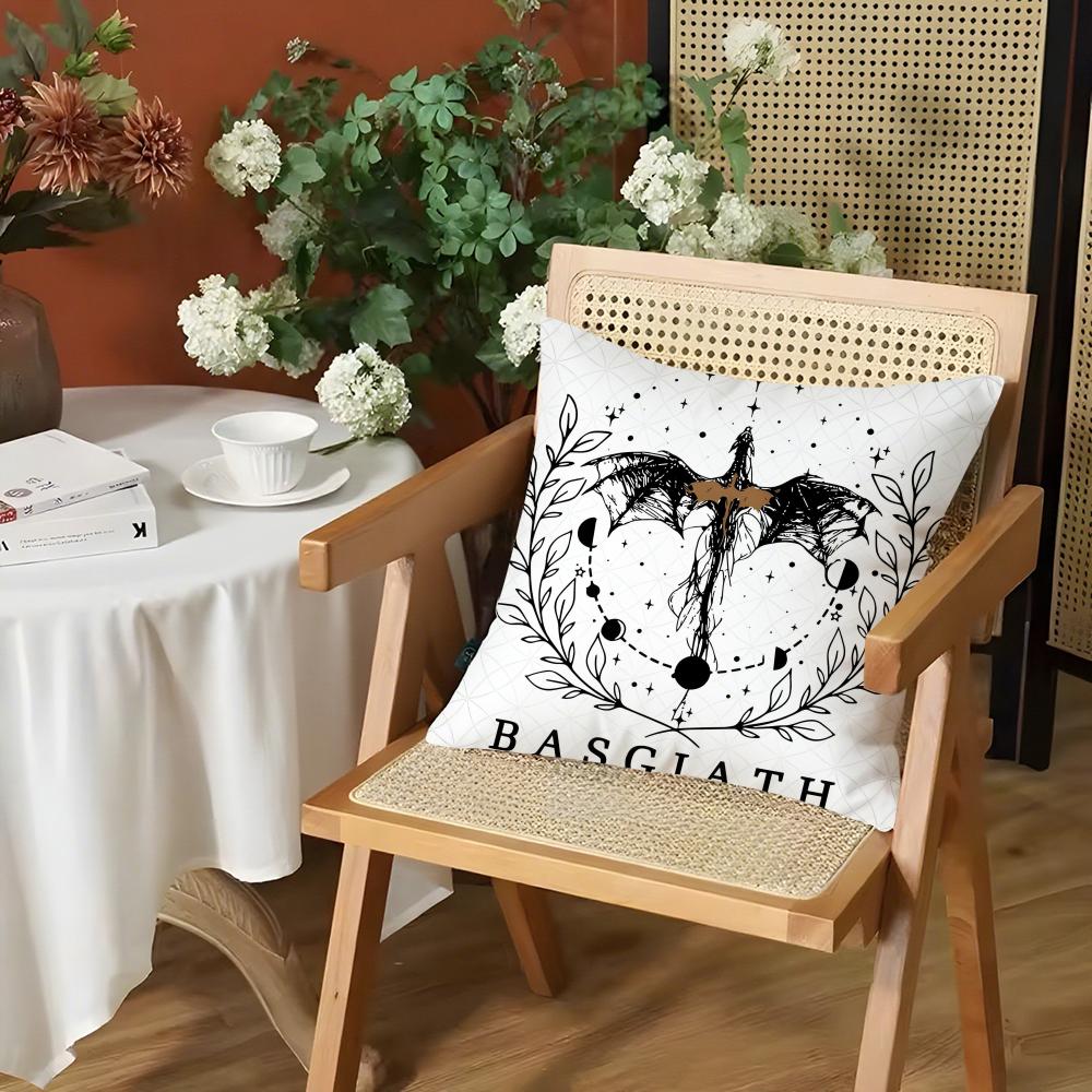 Cool FFourth Wing Dragon Cushion Cover Silky Short Plush Invisible Zipper Dustproof Sofa Pillow Case for Home Decor